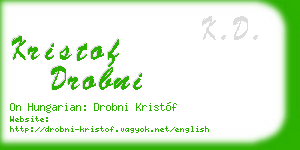 kristof drobni business card